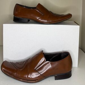 Men's A. Cellini Sz 9.5 Brown Leather Loafers